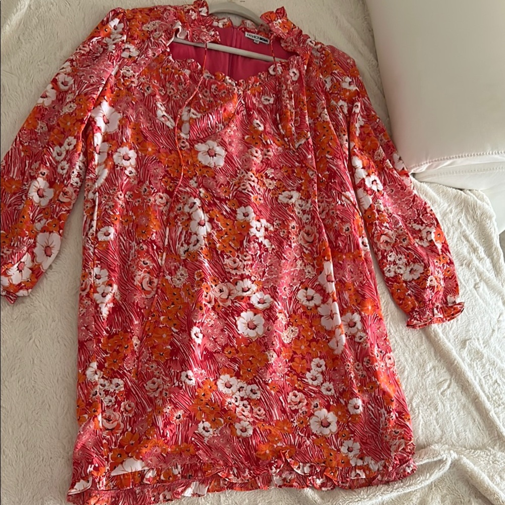 Floral Pink and Orange Women's Top